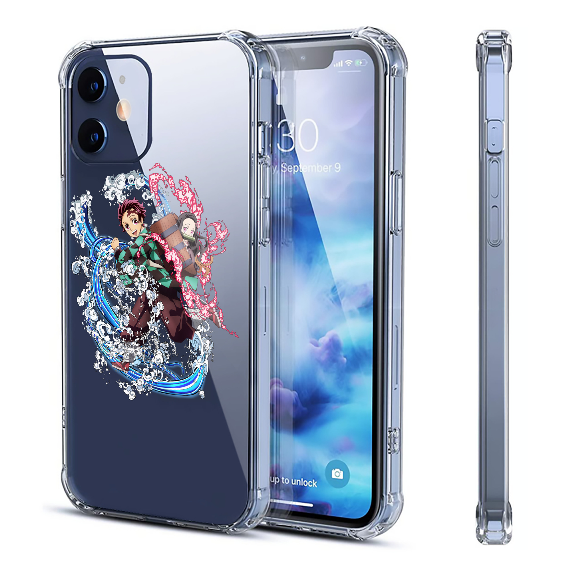 （画像用） 鬼滅の刃（きめつのやいば）竈門 禰󠄀豆子／かまど ねずこ Kamado Nezuko 【iPhone 12シリーズ対応】透明スマホケース（クリアソフトケース）